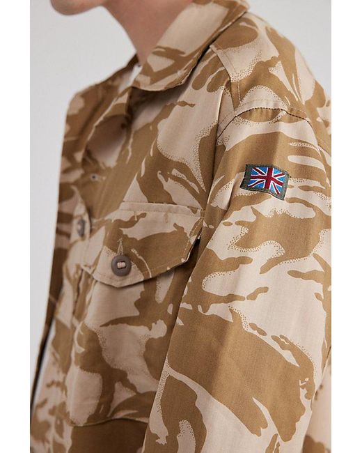 Urban Renewal Brown Vintage United Kingdom Camo Shirt Jacket for men