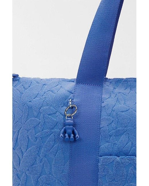Kipling Blue Art Medium Resort Terry Cloth Tote Bag