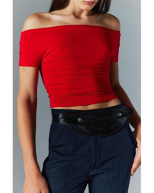 Urban Outfitters Red Uo Gemma Faux Leather Utility Belt