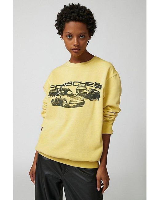 Urban Outfitters Yellow Porsche Oversized Pullover Sweatshirt
