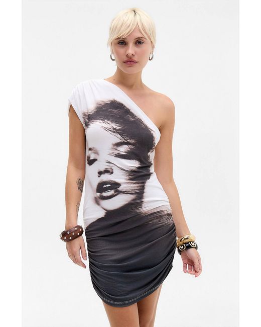 Jaded London White Eris Asymmetric Mini Dress