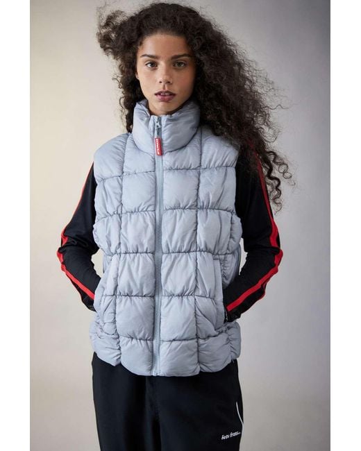 iets frans Blue Ruched Puffer Gilet Jacket