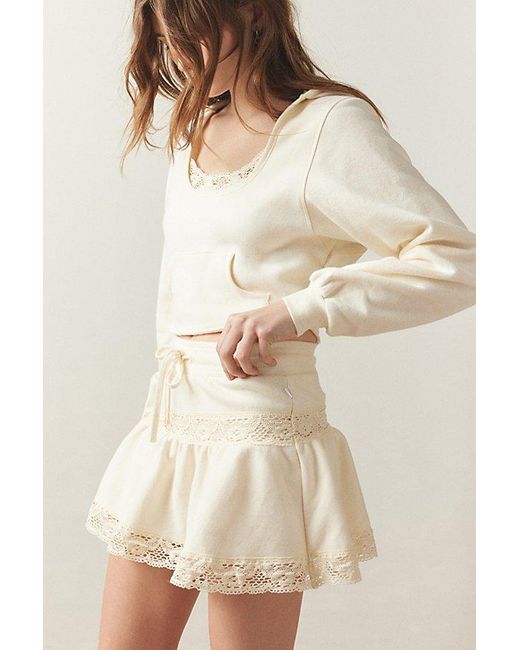 Out From Under Natural Jayden Lace-Inset Skort