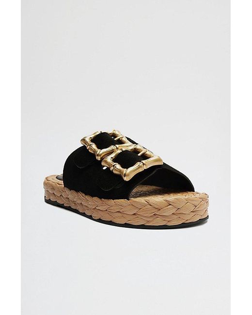 SCHUTZ SHOES Black Enola Rope Flat Sandals