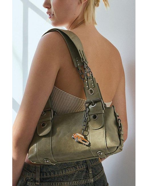 Silence + Noise Chain Strap Shoulder Bag in Green | Lyst