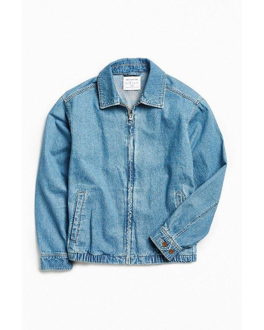 Urban Outfitters Blue Uo Denim Harrington Jacket for men