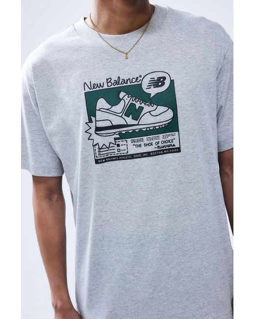 New Balance Gray Grey Advert T-shirt for men