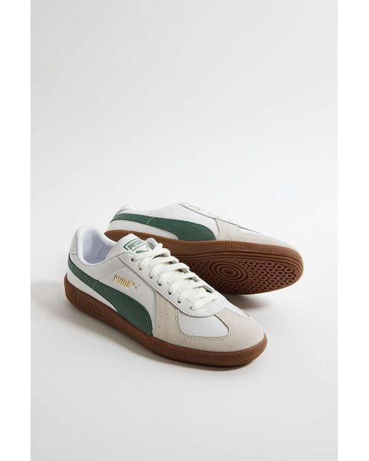 PUMA Brown Green Army Trainer Suede Trainers