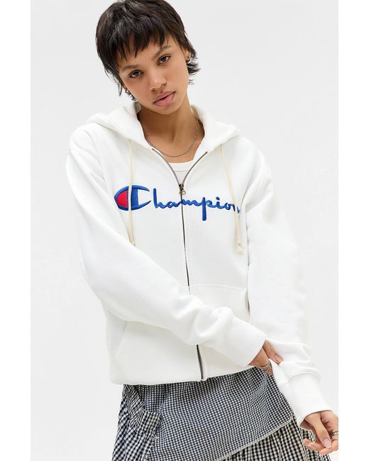 Champion White Zip-through Hoodie