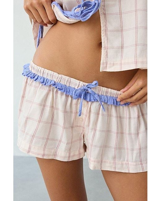 Out From Under Pink Sweet Dreams Tie-Front Top + Micro Short Pj Set