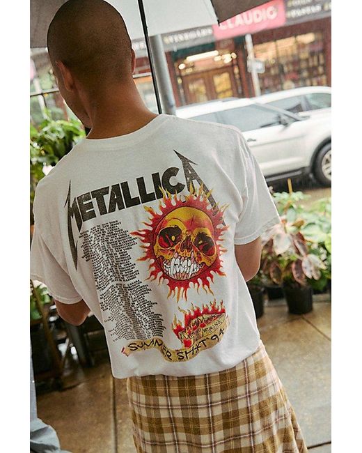 Urban Outfitters White Metallica Tour Graphic Tee for men
