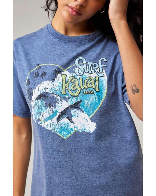 Daisy Street Blue Washed Dolphin Oversized T-shirt