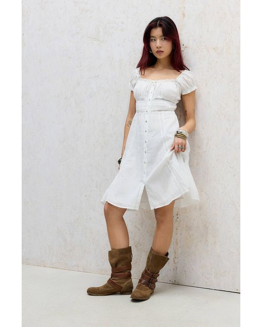 Kimchi Blue White Faye Awkward Prairie Dress