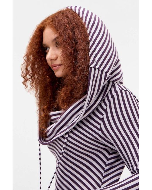 Jaded London Multicolor Jordyn Hooded Stripe Mini Dress Uk 6 At Urban Outfitters