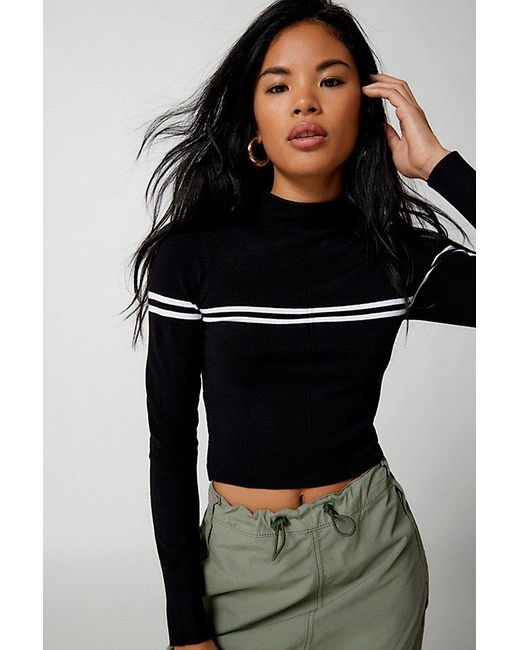 Urban Outfitters Black Uo Angelo Mock Neck Sweater