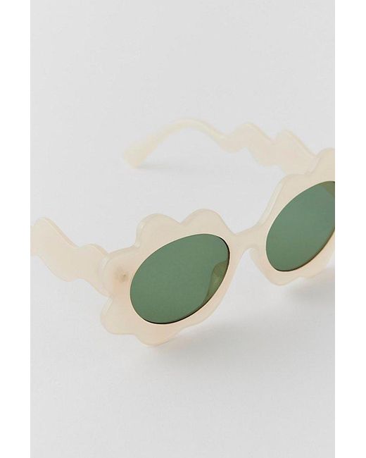 Urban Outfitters Black Wavy Oval Sunglasses