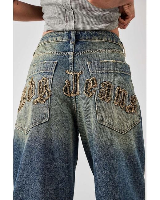 BDG Blue Baggy-jeans jaya" mit logoapplikation