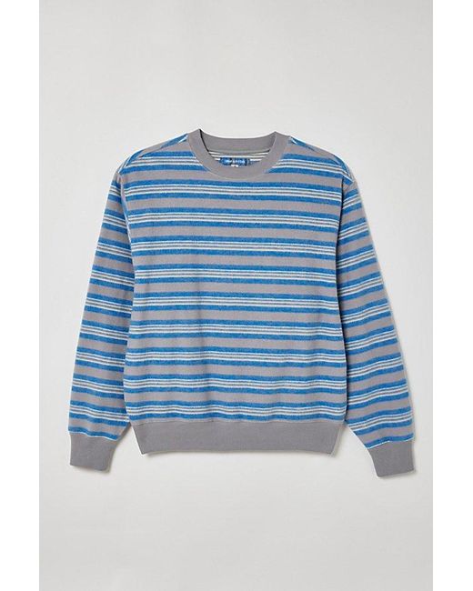 Urban Outfitters Blue Uo Reverse Stripe Crew Neck Sweatshirt for men