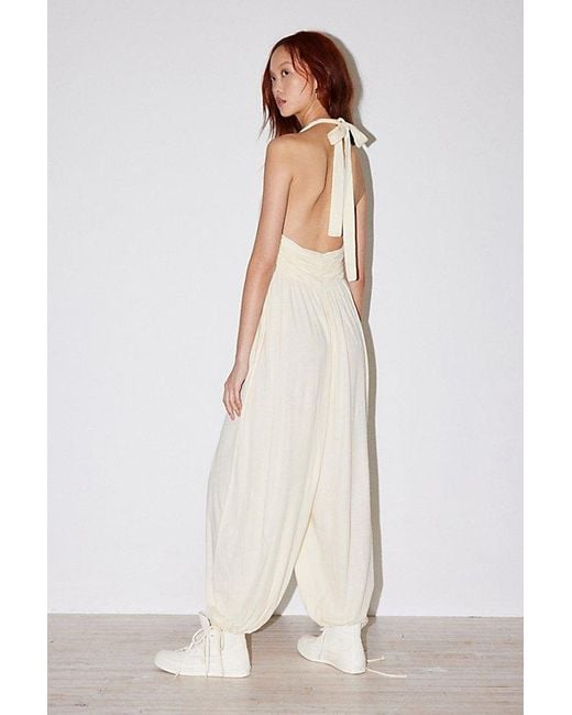 Out From Under Natural Beach To Bar Halter Jumpsuit