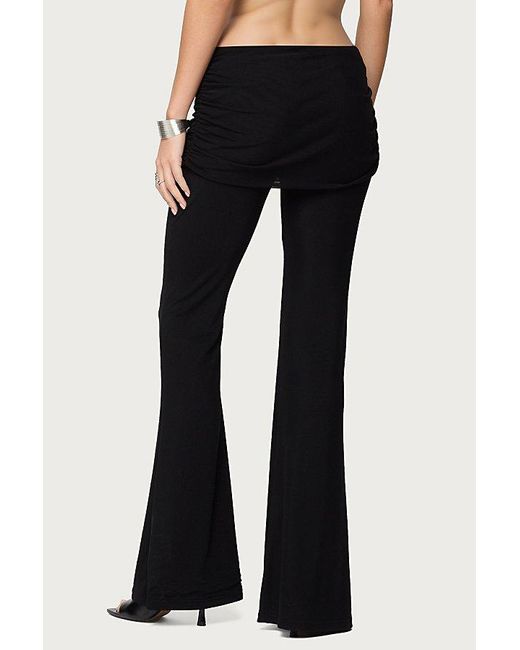 Edikted Black Halli Fold Over Mini Skirt Pants