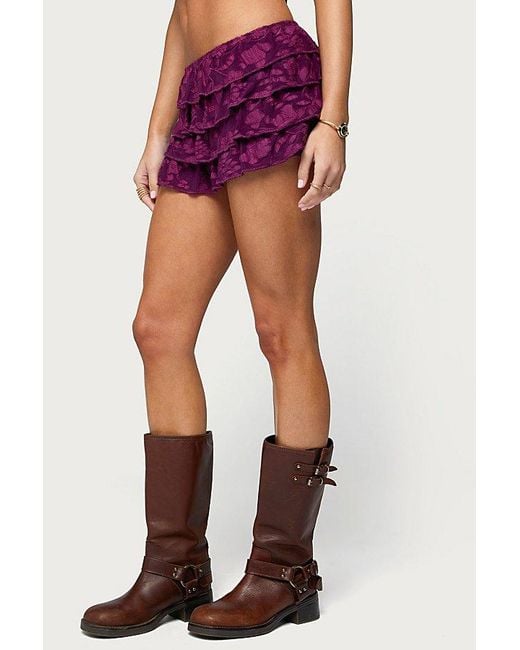 Edikted Keyla Ruffled Textured Micro Skort