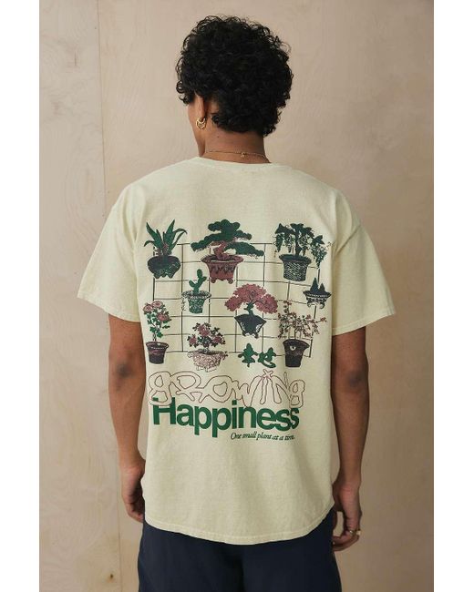 Urban Outfitters Natural Uo Growing Happiness T-shirt for men
