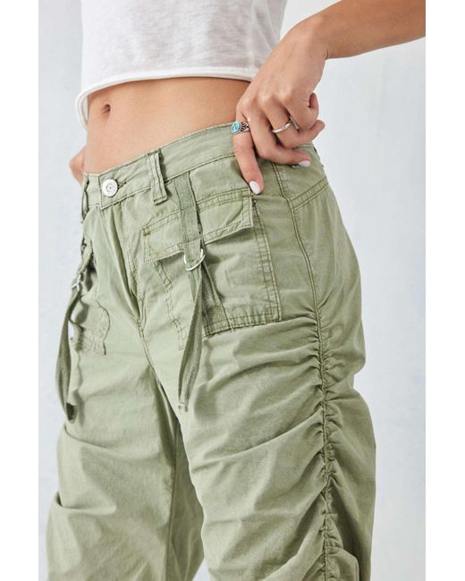 BDG Sage Lowrise Cropped Cargo Trouser Pant In Khaki,at Urban