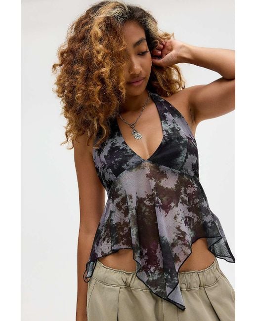 Silence + Noise Brown Silence + Noise Mila Babydoll Halter Top