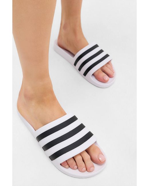 Adidas White Adilette Sliders