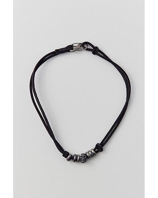Urban Outfitters Metallic Skull Cord Necklace for men