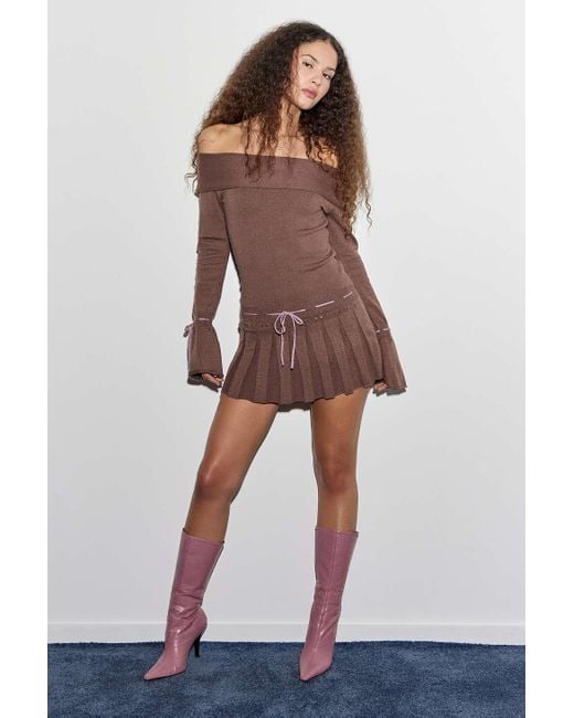 Jaded London Brown Serena Knitted Mini Dress