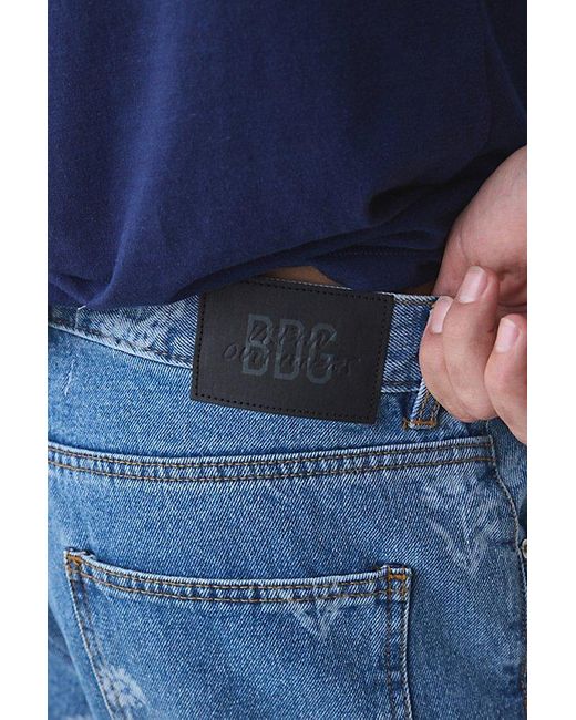 BDG Blue Floral Pattern Baggy Skate Fit Jean for men