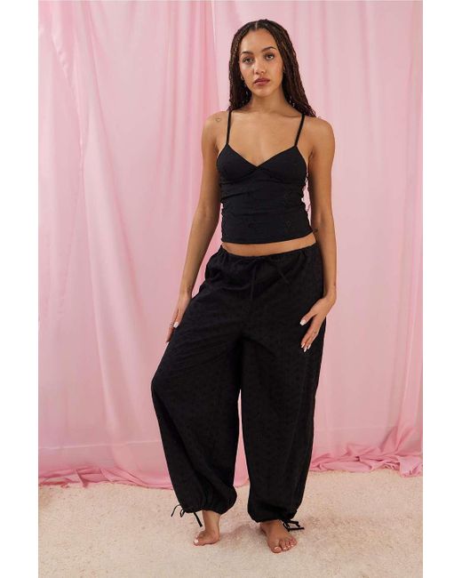 Out From Under Black Broderie Cabot Lounge Pants