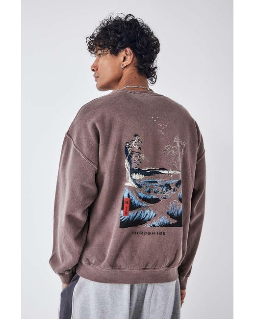 Urban Outfitters Uo Brown Hiroshige Sweatshirt for men