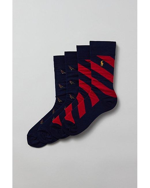 Polo Ralph Lauren Blue Pheasant & Stripe Crew Sock 2-Pack for men
