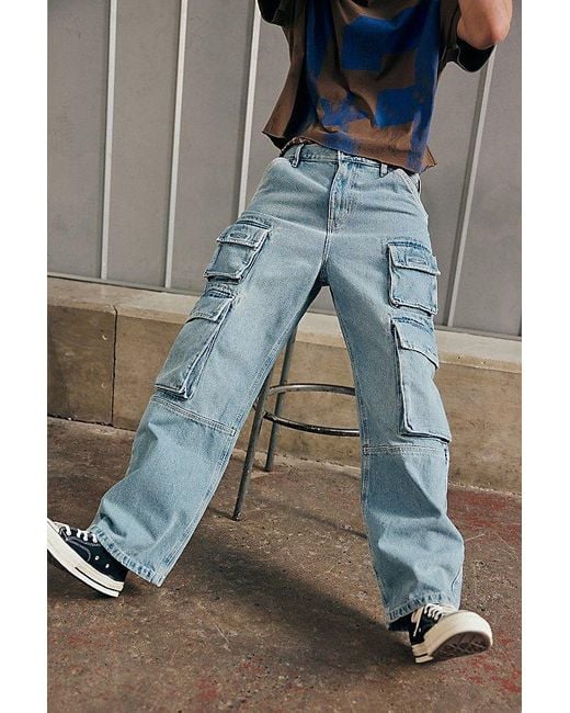 BDG Blue Baggy Skate Quad Cargo Jean for men