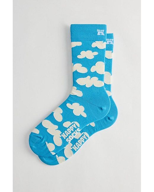 Happy Socks Blue Cloudy Crew Sock for men