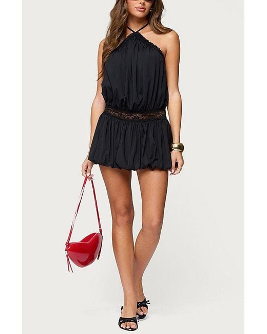 Edikted Black Aida Backless Bubble Mini Dress