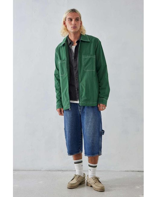 Urban Outfitters Green Uo Contrast Stitch Nylon Jacket for men