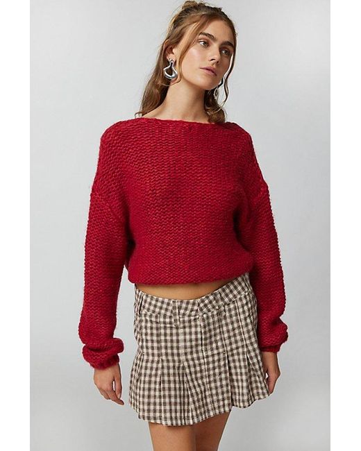 Urban Outfitters Red Uo Stevie Wrap Cardigan