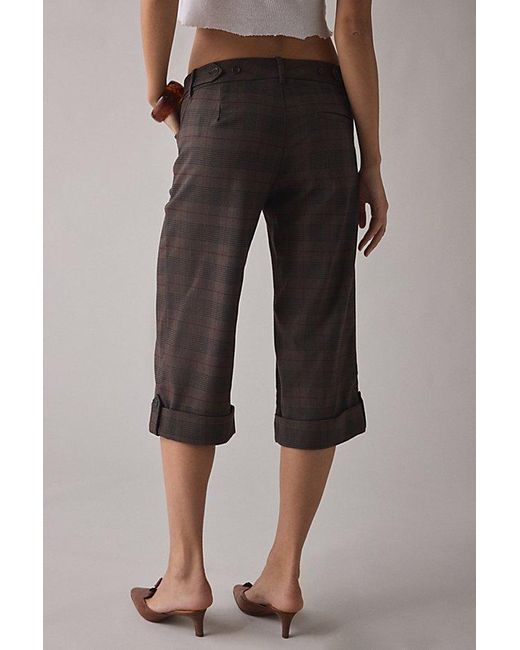 Kimchi Blue Black Office Siren Low-Rise Wide Leg Cropped Pant