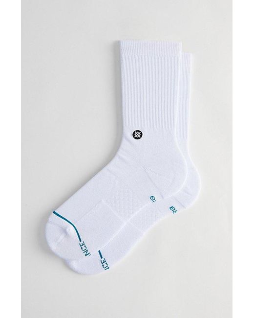 Stance White Icon Crew Sock for men