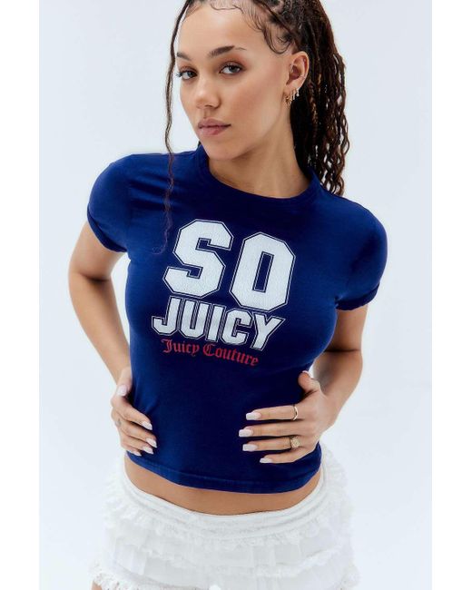 Juicy Couture Blue Uo Exclusive So Juicy Ringer T-shirt