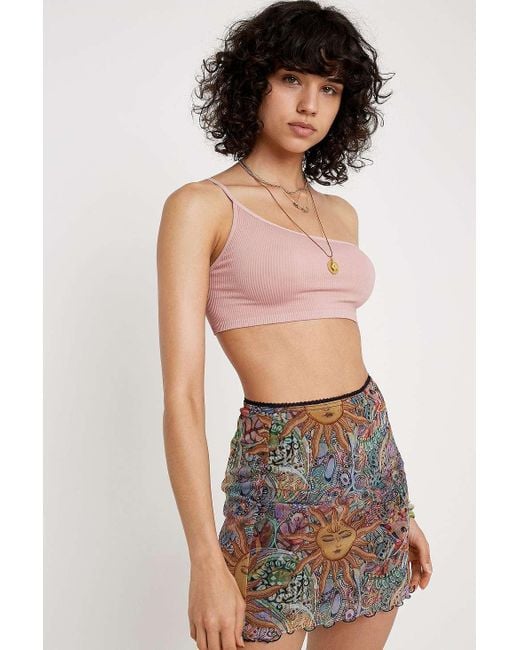 Urban Outfitters Multicolor Uo '90s Celestial Sun Print Mesh Mini Skirt