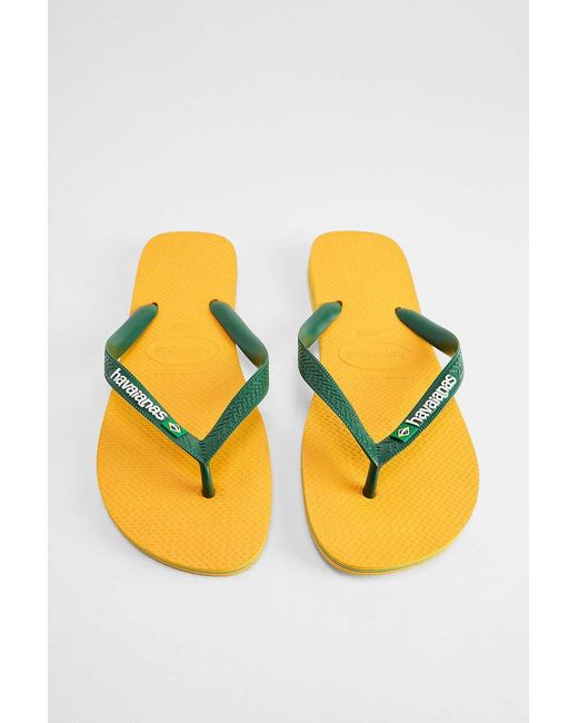 Havaianas Orange Yellow Brasil Flip Flops for men
