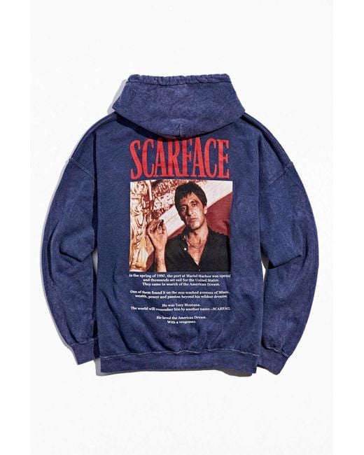 Urban Outfitters Blue Scarface Mineralized Hoodie Sweatshirt for men