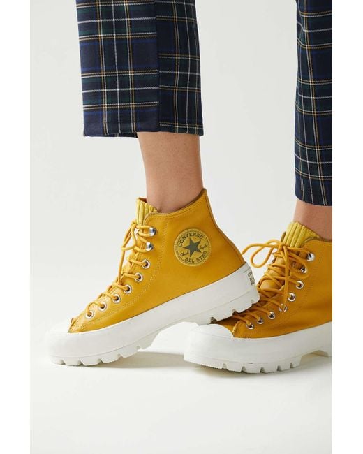 Converse Converse Chuck Taylor All Star Lugged High Topsneaker in Yellow |  Lyst