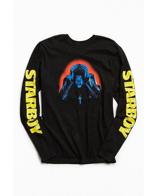 Urban Outfitters Black The Weeknd Starboy Photo Long Sleeve Tee for men
