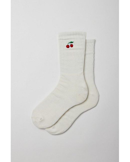 Urban Outfitters White Cherry Icon Crew Sock for men