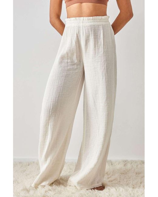 Out From Under White Wide Gauze Lounge Pants